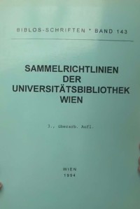 Image of Sammelrichtlinien der Universitätsbibliothek Wien